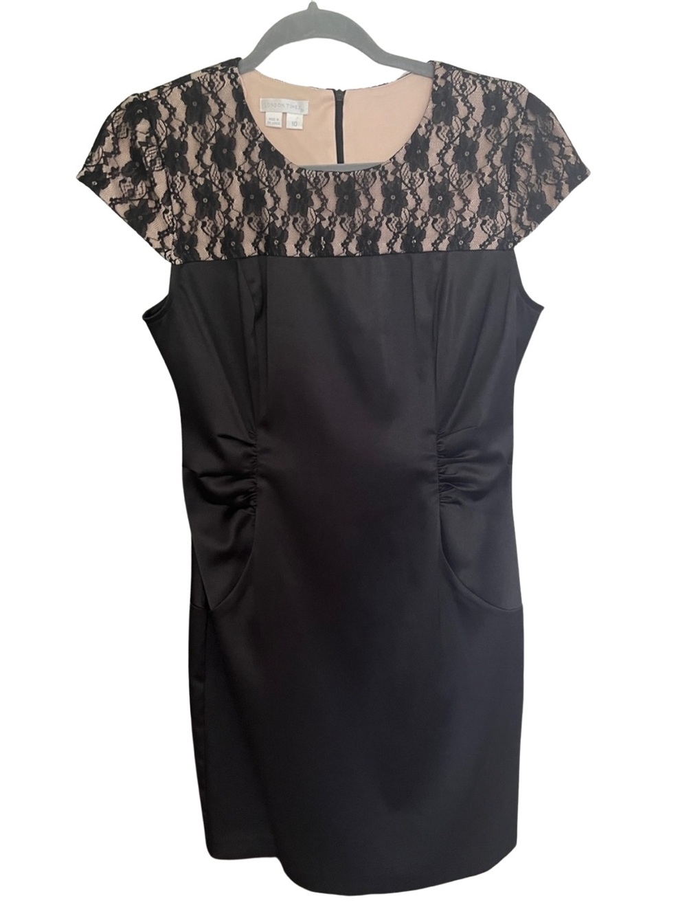 London Times Dress size 10 Black lace Upper
